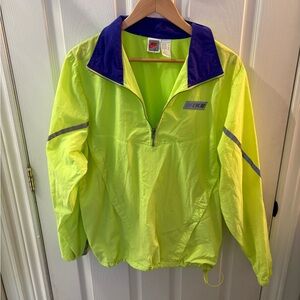 Nike Neon Yellow and Purple Track Jacket